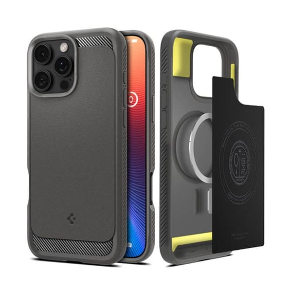 MagSafe-skal - SPIGEN - iPhone 16 Pro Max - Robust Armor resistent - Grå - Kompatibel med MagSafe