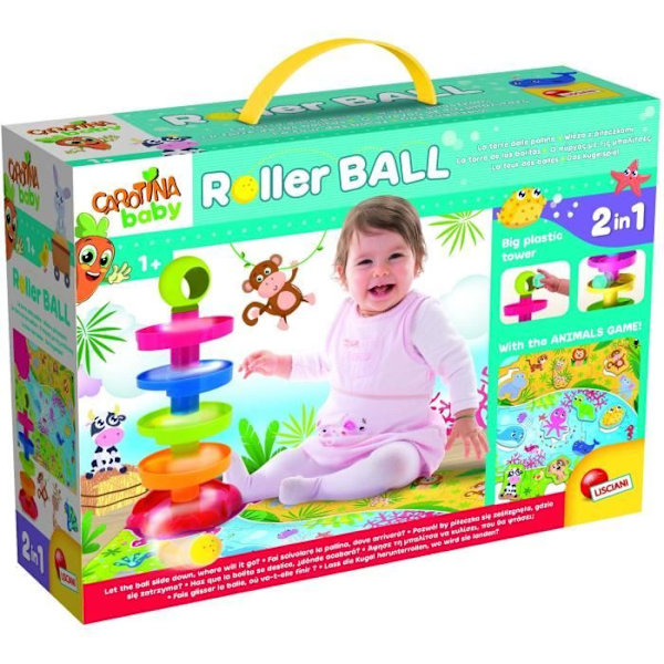 LISCIANI GIOCHI - Carotina Baby Roller Ball - Pussel och glidformade torn - Gul - Från 12 månader Flerfärgad