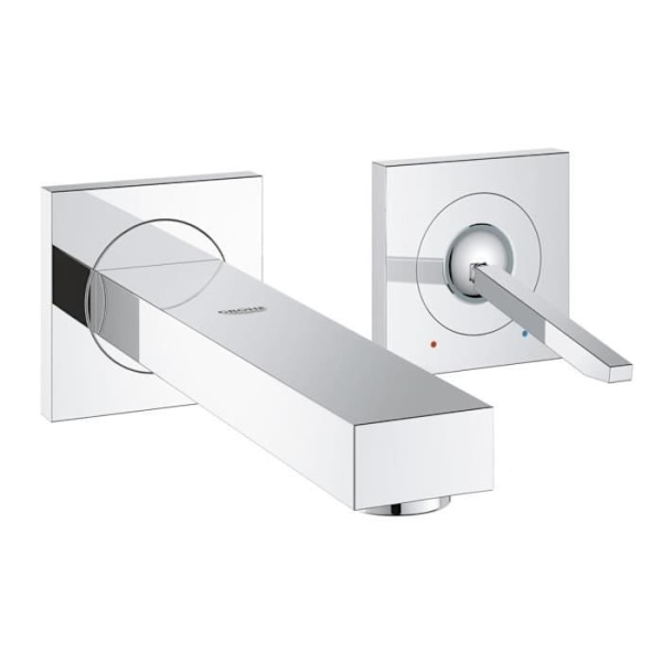 Eurocube Joy engrepps 2-håls tvättställsblandare - Grohe - Storlek M - Vit och krom Krom