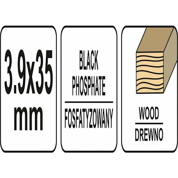 Vis - cache-vis - tire-fond - goujon Yato - YT-09460 - VIS PÅ RULL FÖR TRÄ 3,9x35mm