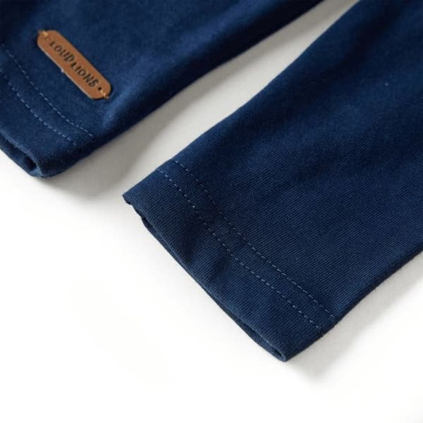 T-shirt barn - VIDAXL - 92 - Långärmad - 100% bomull - Mörkblå Blå 18-23 månader