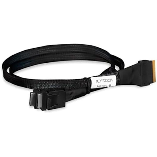 SlimSAS-kabel - ICY DOCK - SFF-8654 till 2 x OCuLink 4i - 0,5 m - PCIe 4.0 - HBA/RAID-kontakt