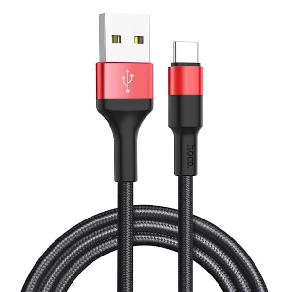 Hoco - Xpress-laddningsdata kabel (X26) - USB-A till USB Type-C, 10W, 2A, 1,0m - Svart / Röd