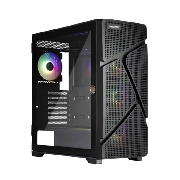 Enermax - ECA-MS31-BB-ARGB - MarbleShell MS31 Black Gaming PC-fodral + 4 ARGB PWM-fläktar och VGA-stöd ingår Svart