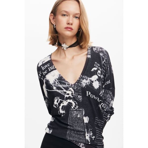 Pull kvinna Desigual Kawartha Lakes svart XXL