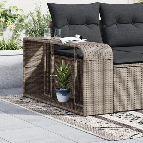 Förvaringshyllor - Flätad plast - Grå - Set om 2 st - 112x27x55 cm grå