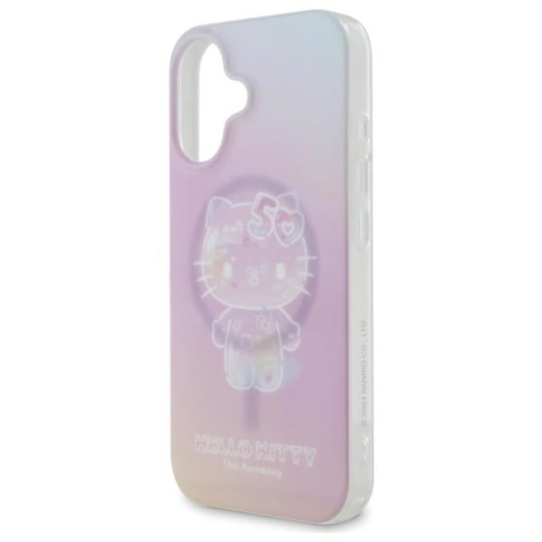 Coque för iPhone 16 - Hello Kitty Hardcase IML Hello Kitty 50-årsjubileum MagSafe (HKHMP16SH50AP) - Rosa rosa