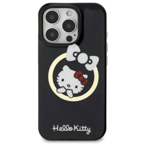 Coque pour iPhone 16 Pro Max - Hello Kitty Hardcase IML Fun Bow MagSafe (HKHMP16XHFFLBK) - Noir svart