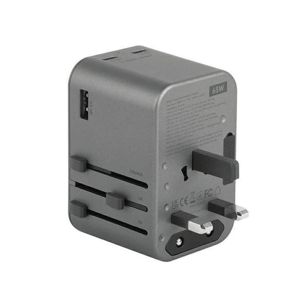 Adapter - ENERGEA - GaN 65 W - 1x USB - 2x USB-C PD - Snabbladdning för MacBook Pro Grå