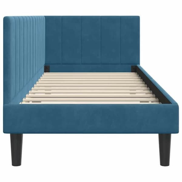 vidaXL Hörnsängram Blå 80 cm x 200 cm Sammet 42016327 Blå