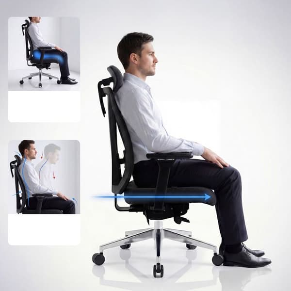 JAN NOWAK Ergonomisk kontorsstol mörkgrå VECTOR
