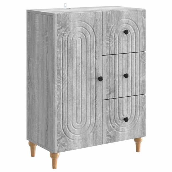 vidaXL Buffé Sonoma grå 66 x 34,5 x 90 cm Ingenjörsträ 894171