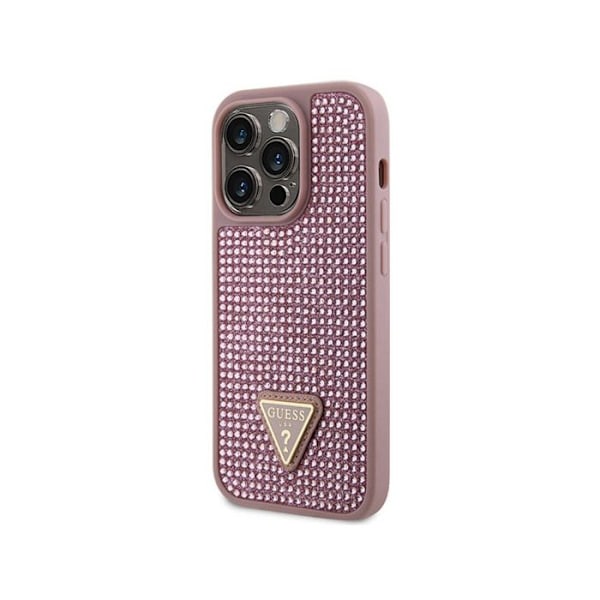 Guess Triangle Strass - Fodral för iPhone 14 Pro (rosa)