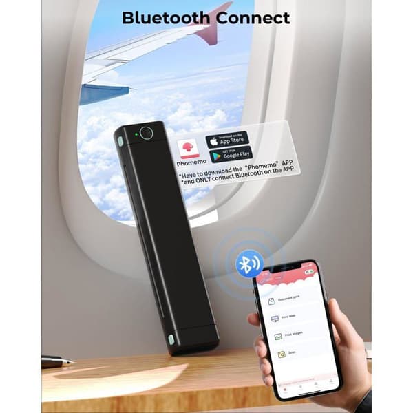 Phomemo M08F A4 Trådlös Termisk Skrivare Utan Bläck Bluetooth USB Svart