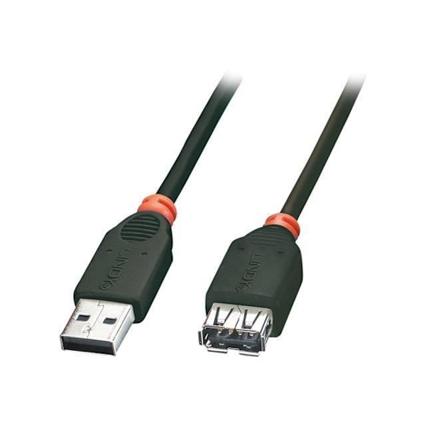 LINDY USB 2.0 A / A Förlängningskabel - Svart - 3m