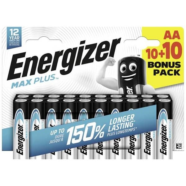 Energizer Max Plus LR6 (AA) alkaliskt batteri 1,5 V 20 st.