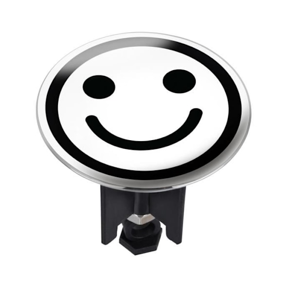 WENKO Pluggy® XL diskbänkstopp, diskbänkssil, Smiley, mässing, Ø 6,2x6,6 cm, svart - vit