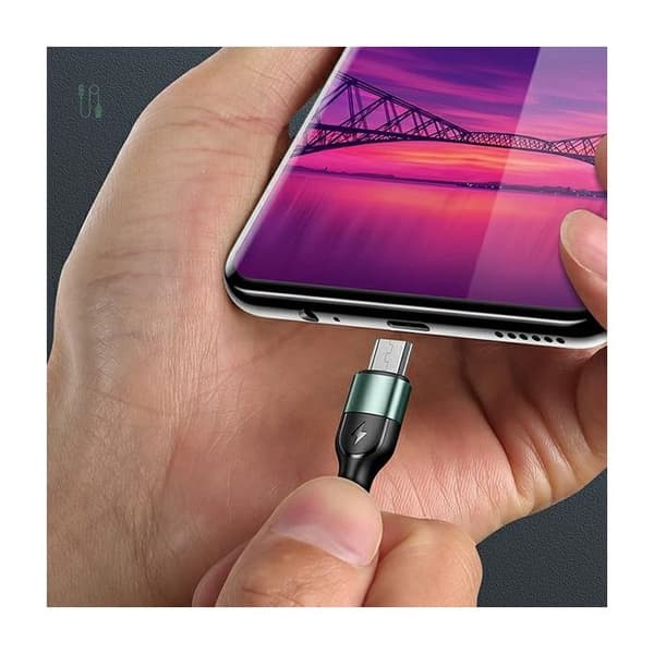 USAMS 1m Micro USB-kabel Snabbladdning Grön