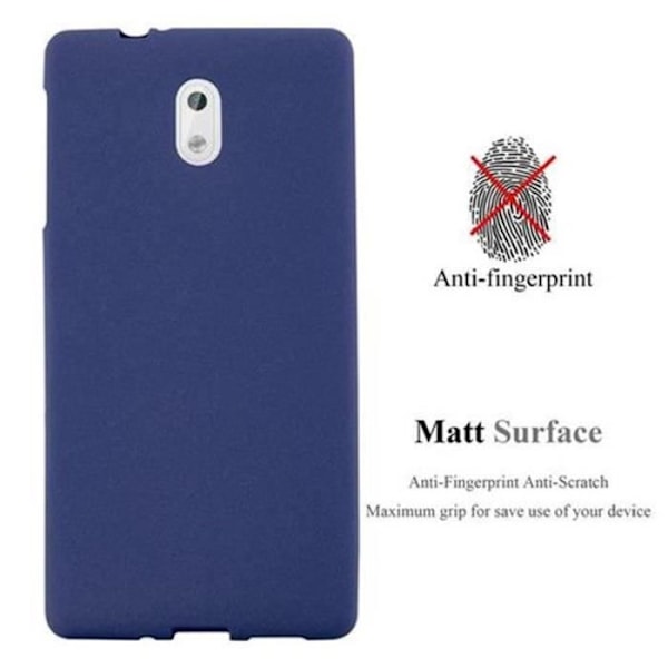 Nokia 3 Fodral - CADORABO - DARK BLUE FROST - FROST Design - Mjukt silikon TPU gelskydd MÖRKBLÅ FROST