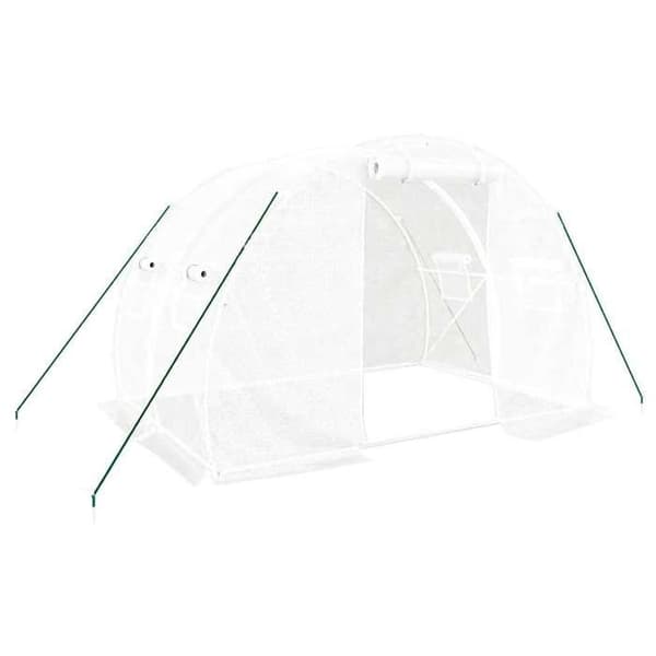 vidaXL Växthus med stålstomme Vit 6 m² 3x2x2 m 364079