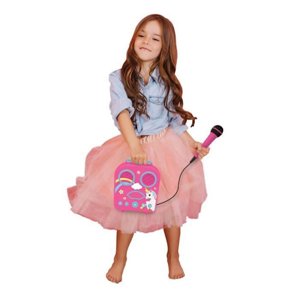 Bärbar trådlös Unicorn-högtalare med mikrofon - LEXIBOOK - Bluetooth, Aux-ingång, USB/TF - Rosa Rosa
