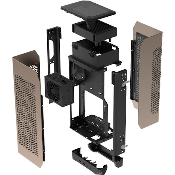 PC-fodral - COOLER MASTER - NCORE 100 MAX, SFF, brons, 850W, ATX, 120 mm fläktar, 2,5" SSD