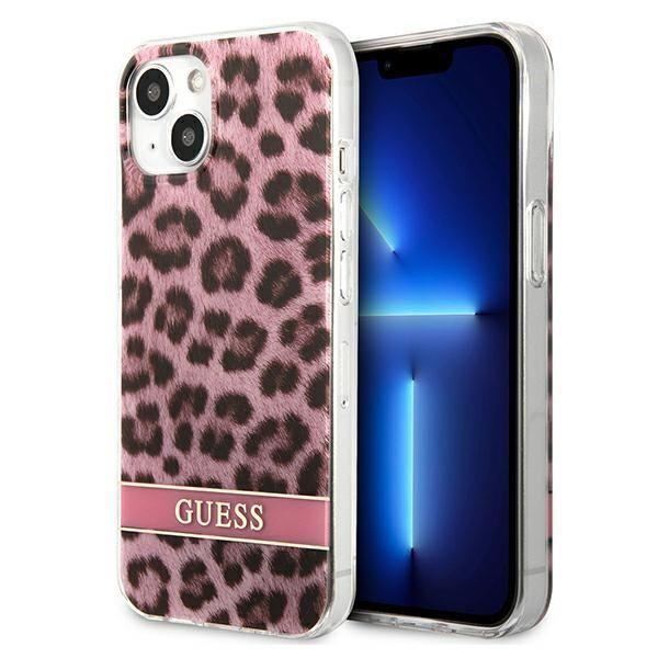Guess Leopard Electro Stripe - Fodral till iPhone 13 (rosa) - 3666339047498