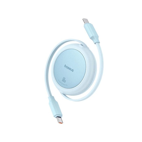 Datakabel Typ-C till Typ-C, 60W, 1m - Baseus Free2Pull Mini (P10364500311-01) - Galaxblå