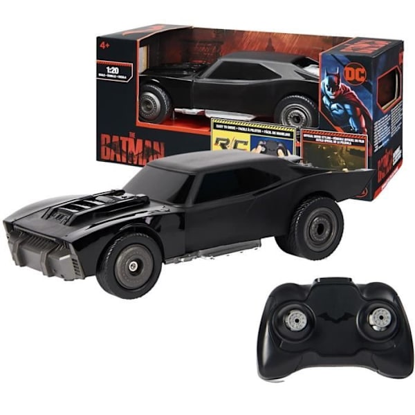 Batmobile RC 1:20 Batman The Movie - BATMAN varumärke - 2,4 Ghz teknologi - Inomhus/Utomhus Röd