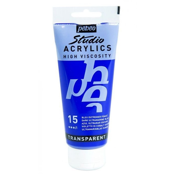 Akrylfärg - Pébéo - Studio - Mörk Ultramarinblå - 100 ml - Satin Mörk ultramarinblå