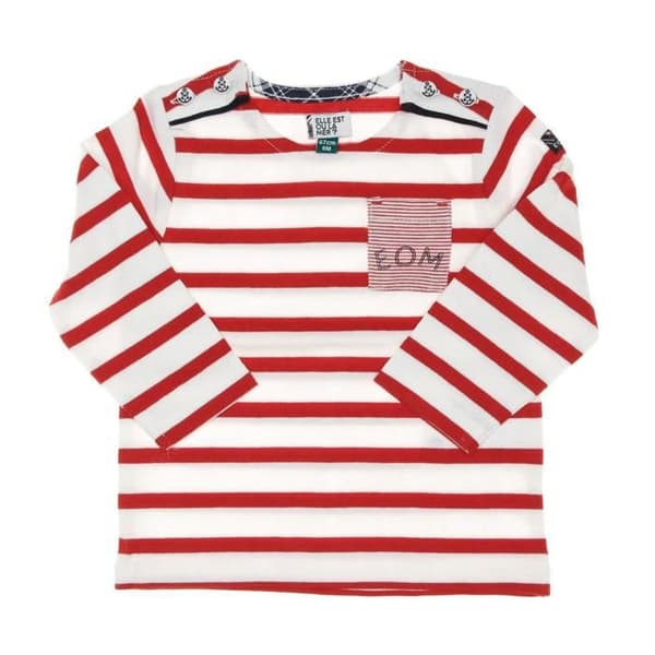 T-shirt Vit/Röd Kille EOMCorail Vit 18 månader