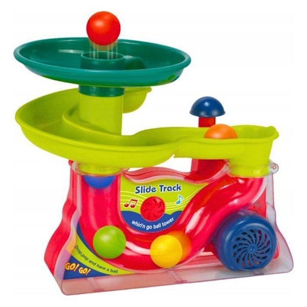 Bollbassäng - Bollstruktur Leantoys Bollfontän med rutschkana och färgglada ljud
