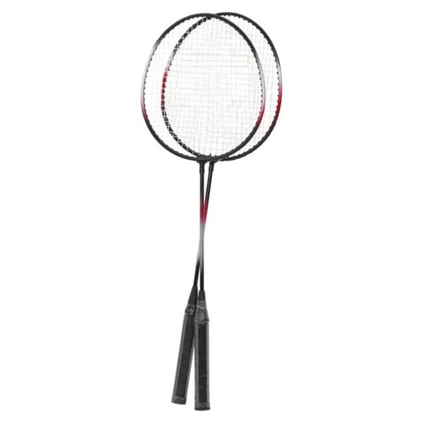 Badmintonset med 2 racketar, nät och förvaringslåda