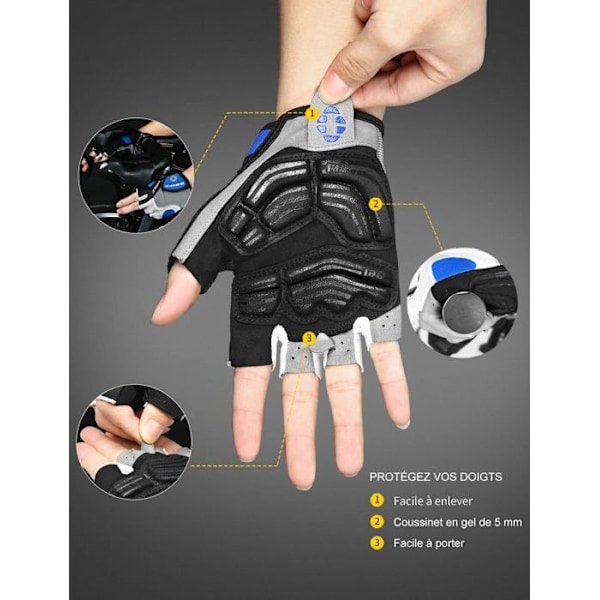 Inbike Finger Protectors - 239HF - Halvfinger Cykelhandskar för MTB Bike 5mm Gel Anti-Shock Vaddering Andas sommar