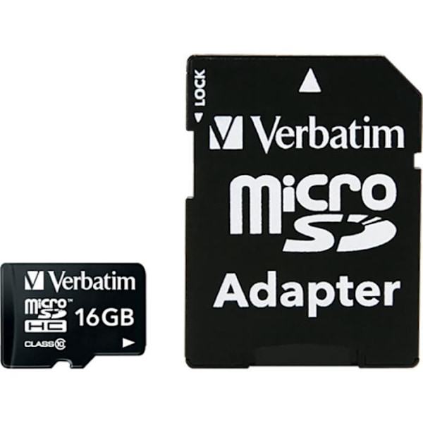 16GB Class 10 Micro SDHC-minneskort med gratis SD-adapter