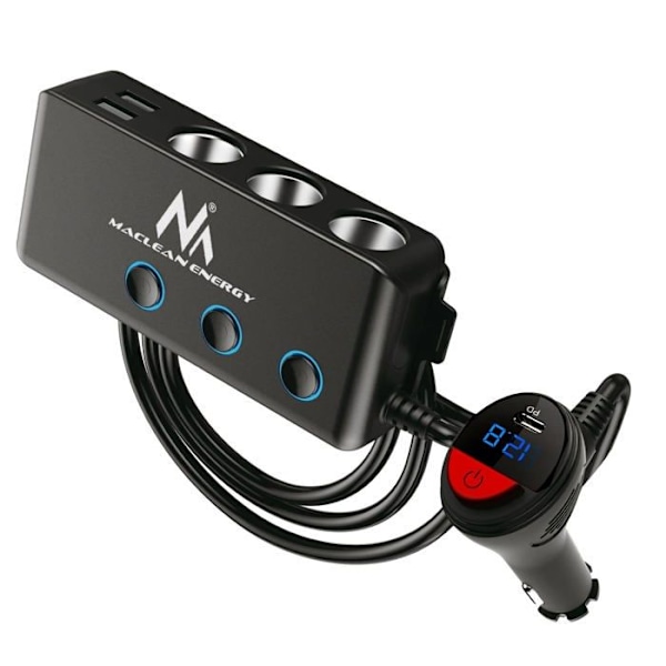 Maclean MCE218 12-24V 4xUSB PD QC cigarettändaradapter
