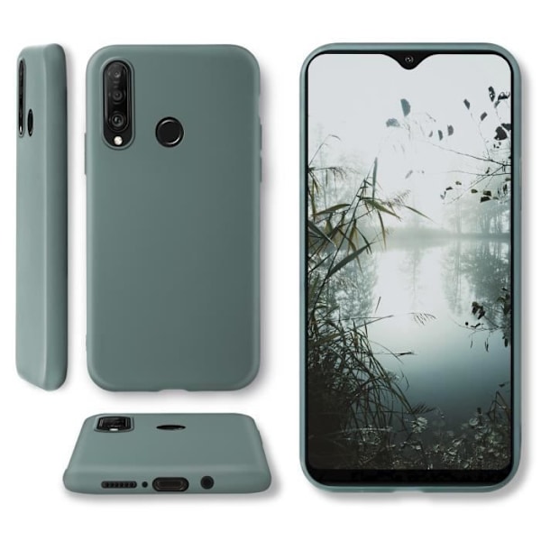 Moozy Minimalist Series Silikontelefonfodral för Huawei P30 Lite, Smoke Blue - Matt finish, mjukt och tunt skal