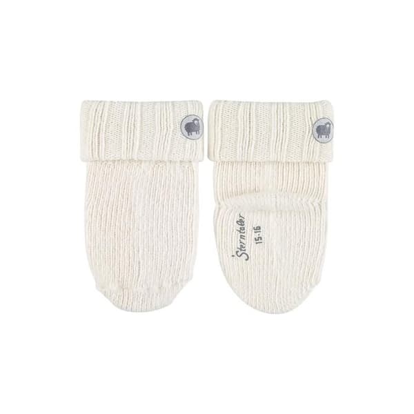 Ullstrumpor med uppvik för baby Sterntaler Vit grädde 13/14