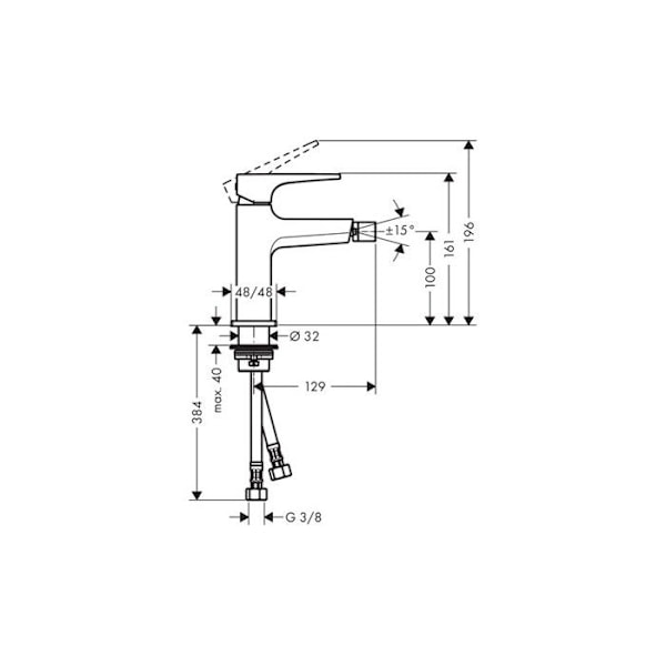 Bidéblandare med fästehandtag, krom Push-Open avfall - 74520000 - Grohe - Grå Grå