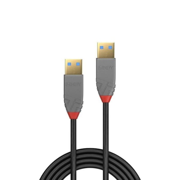 Lindy 36752 USB-kabel - 2m - USB A till USB A - 3.0 (3.1 Gen 1) - 5000 Mbit/s - Svart