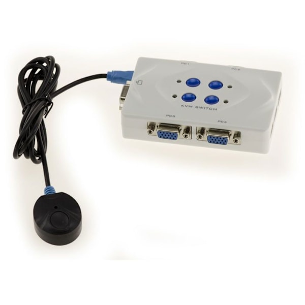 KVM-switch - Ej specificerad - 4 portar - USB och VGA - Fjärrkontroll ingår - Upplösning 2048x1536