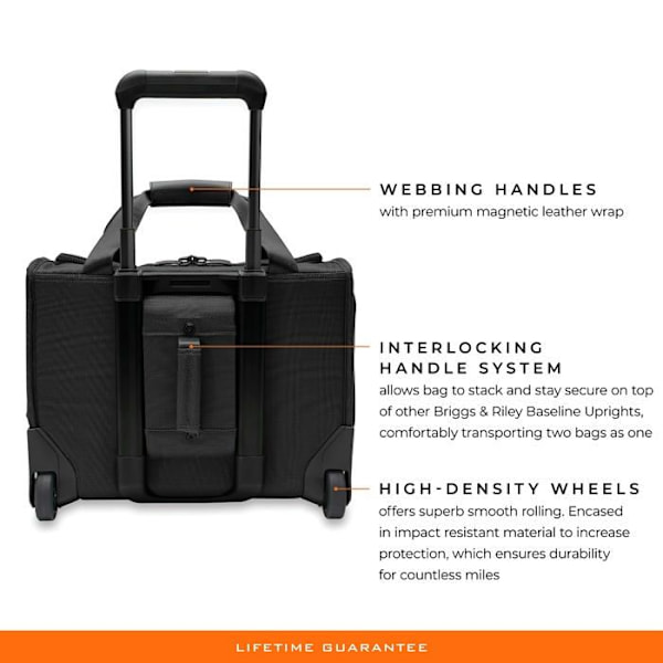Briggs - Riley - BLU116-4 - Basstolpar, svart, 16-tums Baseline Underseat Cabin Bag, Cabin Bag med 2 hjul