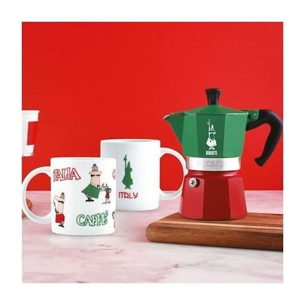 BIALETTI italiensk kaffebryggare - 6 koppar - Moka Express Italia Röd