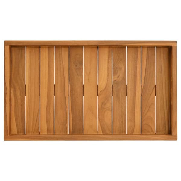 vidaXL Serveringsbricka 60x35 cm Massiv teak Brun