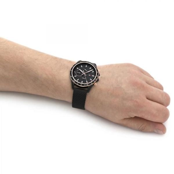 Klocka - Tommy Hilfiger - Miles - Chronograf - Svart Stål - Vattentålighet 5ATM Svart, roséguld