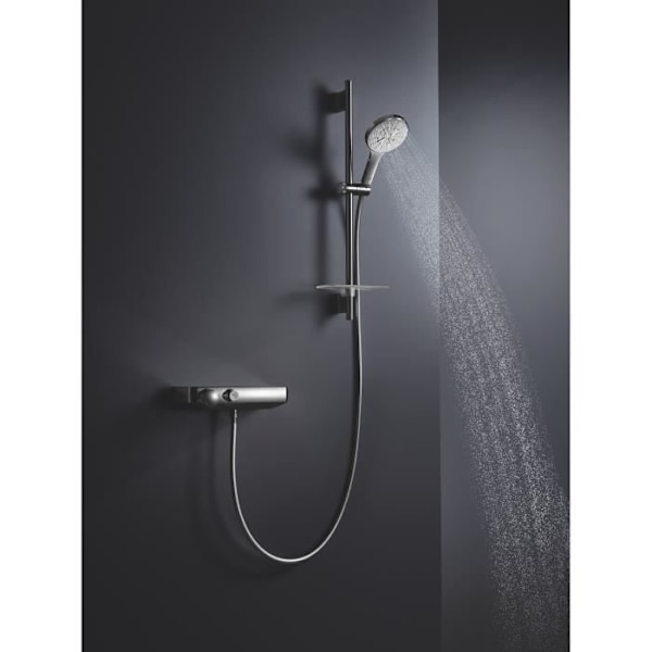 GROHE Grohtherm SmartControl termostatisk duschblandare 34719000- Tvålkopp -Temperaturbegränsare -Vattenbesparande- Krom Grå