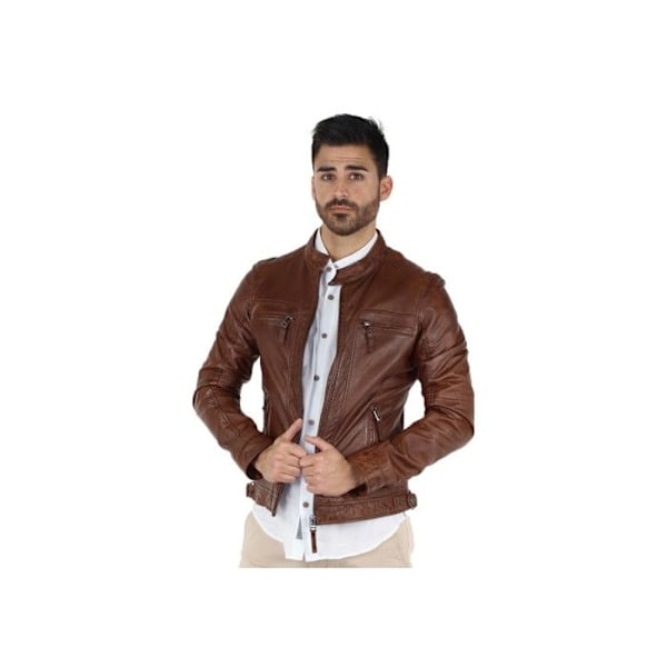 Blouson Oakwood Casey i läder ref 34483 Tabak kastanj XXXL