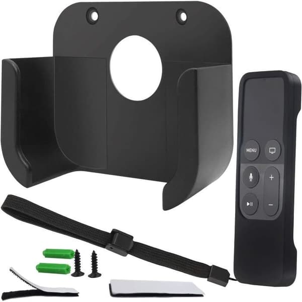 Stöd Mural - GENERISK - Kompatibel Apple TV 4/4K - Silikonskal - Svart montering - Fast