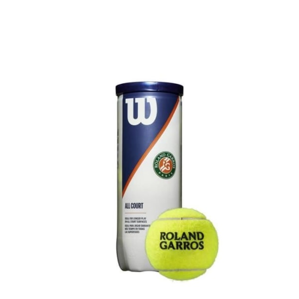 Tub med 3 Wilson Roland Garros tennisbollar för alla underlag