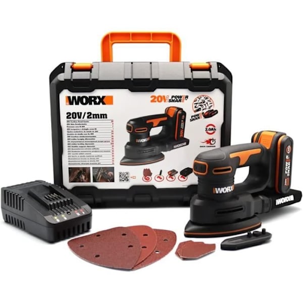 WORX - Sladdlös triangulär slipmaskin - 20V-2Ah - WX822